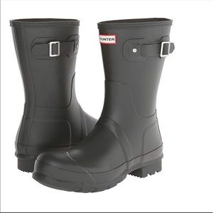 Hunter Mens Original Short Matte Black Boots Sz 11